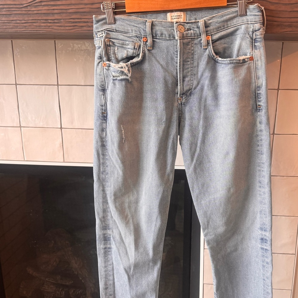 Citizens of Humanity Premier Vintage Emerson Light Blue Distressed Jeans